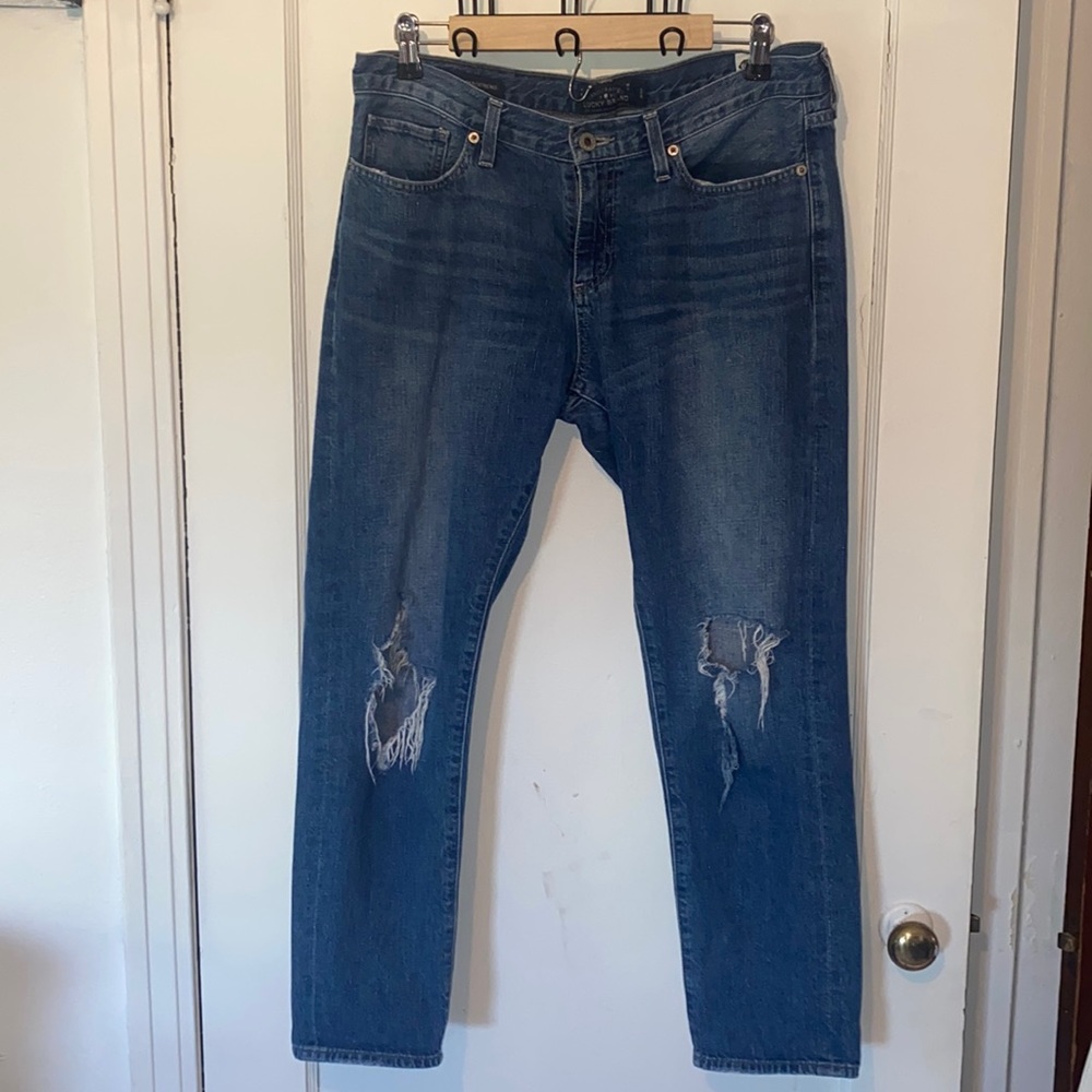 Lucky Brand Sienna Slim Boyfriend distressed jeans with holes
